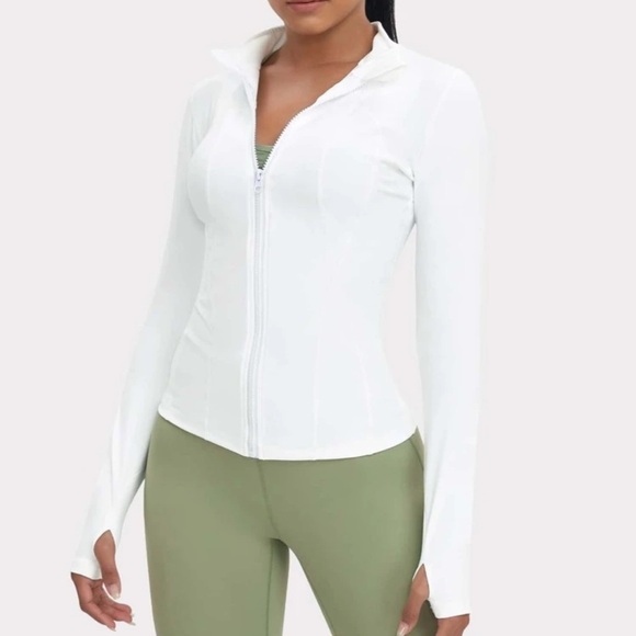 White Atheltic Workout Jacket - Picture 3 of 4